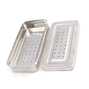 Bandeja Reutilizable para Hospital, Caja de Acero Inoxidable Perforada de 25x12x5cm para Esterilización de Instrumentos Médicos - Product Image 3