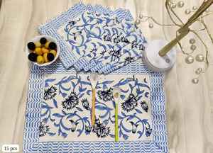 Manteles individuales tradicionales de algodón 100% hechos a mano Jaipur diseño étnico indio patrón Floral bloque de mano impreso manteles de mesa de comedor - Product Image 3