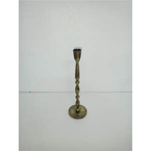 Bougeoir en laiton doré vintage, élégant, haut, en métal, centre de table de mariage, minimaliste, décoration d'intérieur antique - Product Image 1