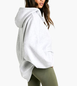 Sudadera con capucha de manga larga cómoda de gran tamaño con hombros caídos para mujer, logotipo impreso con pantalla personalizada, técnicas de lavado ácido, nuevo Dropshipping - Product Image 2
