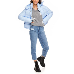 Doudoune à capuche légère et surdimensionnée pour femmes Douce et confortable Style de luxe Coton teint à bas prix quantité minimale de commande - Product Image 5