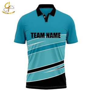 Half Sleeve Breathable 100% Cotton Casual Sport Wear Men's Cricket Jersey Shirts Solid Digital Print Comfortable Fit - Product Image 2