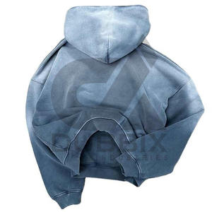 Pull à capuche unisexe délavé à l'acide avec épaules tombantes Sweat à capuche haute polaire Streetwear Oversized Fashion 100% Cotton for Winter Men's Hoodies - Product Image 2