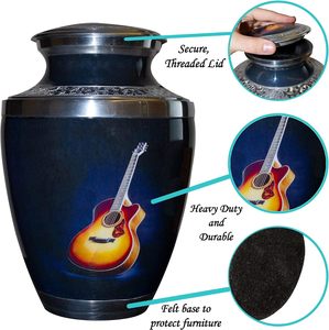 Urne funéraire pour mélomanes, grandes tailles et souvenirs avec sacs en velours, urne funéraire pour guitare avec personnalisation (grande taille) - Product Image 6