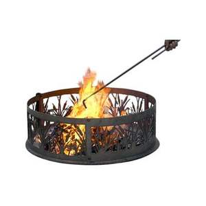 Brasero de Hierro con Recubrimiento de Polvo Negro, Duradero, Resistente, para Patio Exterior, Chimenea de Jardín, Funcional, Elegante y Seguro, Centro de Atención - Product Image 3