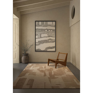 Tapis Jaipur ZA Tnq-3206-White Noise Ivory en laine et viscose tufté à la main 10 mm, motif abstrait rayé, pour couloir, chambre d'adolescent, rectangulaire, pour la maison - Product Image 5