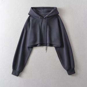 Sudadera con capucha de punto para mujer, estilo urbano, teñida, de poliéster/algodón, transpirable, antipilling, con logo digital frontal, para otoño/invierno - Product Image 4