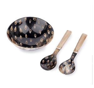 427 Cuerno de búfalo natural Rústico Moderno Oval Formas redondas Cuerno Plato de afeitar - Product Image 2