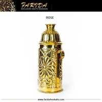 Farida Luxe Cache-vent pour Chicha en Laiton Doré, Mini, Unique, Fait Main, Gravé à la Main, Ajour, Logo Personnalisé Égyptien, en Métal, pour Fumer la Chicha