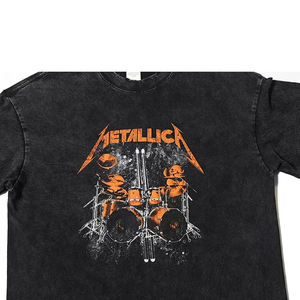 La última Camiseta de punto Vintage de gran tamaño para hombre, hombro caído, longitud larga, algodón lavado con Piedra/fibra de bambú, secado rápido, transpirable - Product Image 3