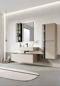 Meuble de salle de bain design avec lavabo en céramique et verre - Product Image 4