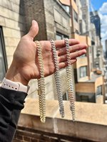 Chaîne cubaine Monaco Scintillante Éclatante en Moissanite VVS 8,5 MM en Argent Sterling 925 Personnalisable Style Hip Hop Unisexe 16-28 Pouces