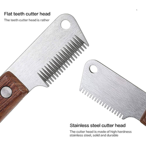 Cuchillo pelador para perros y mascotas Mango de madera con hoja de acero inoxidable Cuchillo para el cuidado de mascotas - Product Image 3