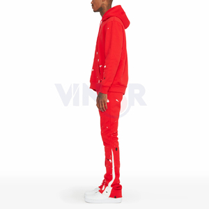 Sweat à capuche imprimé de logo personnalisé avec cordon de serrage pantalons de survêtement délavés au soleil survêtements Streetwear unisexe de haute qualité survêtement 2 pièces - Product Image 3