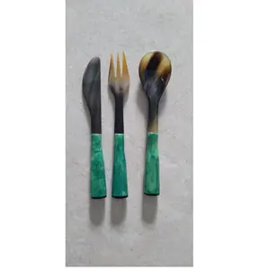 Horn Spoon Set For Home & Restaurants with High Quality Finishing Handmade Natural Horn Small & Large Size Wholesale Priced