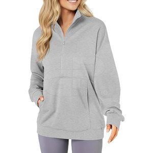 Sudadera personalizada para mujer con cierre de cremallera de un cuarto y diseño contemporáneo de cuello alto para marcas y colecciones minoristas - Product Image 5