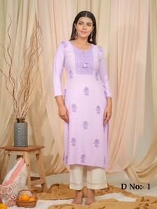 Collection Premium Magnifique rayonne élégante avec Luckhnavi Work Kurti Fabricant de Surat - Product Image 2