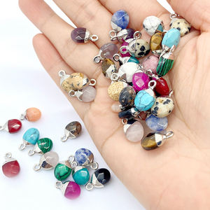 DIY Oval Faceted Rose Pink Jade Gemstone Charm Pendant - 925 Silver Fine Charms-Hecho a mano Tiny Bracelet Charms para venta al por mayor - Product Image 2