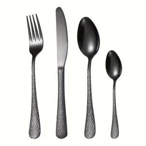 Cubiertos de acero inoxidable Ideal cocina Mesa café hogar cobre Color recubierto acabado cubiertos Metal mango blanco juego de 5 uds - Product Image 4