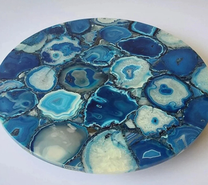 Handcrafted Polished Agate Seal Stone Luxury Home Decor Religious Flower Model Pattern Resin Customized Color High Crafted - Product Image 1