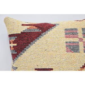 Coussin en Laine Jaune de 16x16 Pouces, Motif Carré Vintage Géométrique de Luxe, Tissu Tricoté Tissé Doux, Coussin Décoratif pour la Maison - Product Image 2
