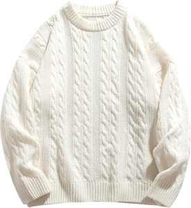 Pull en maille décontracté pour homme W9592Y Knzhee Industry, anti-rides, anti-bouloches, respirant, fin, 100% coton, ample, hiver - Product Image 2