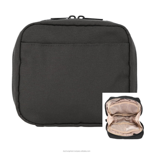 Bolsas de cosméticos de viaje de gran capacidad personalizadas, Mini bolsa de lona de algodón a la moda, cierre de cremallera de cuero, estuche de maquillaje personalizado - Product Image 3