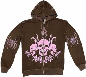 Fourniture de sweats à capuche en strass de couleur unie pour hommes sweat à capuche zippé en strass épais avec logo imprimé de haute qualité - Product Image 3