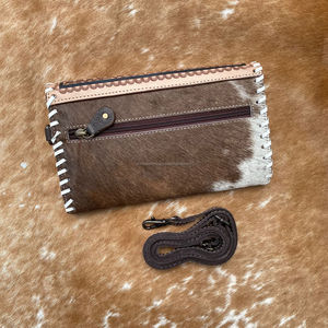 Handmade Women's Tooled Leather <b>Crossbody</b> Wallet <b>Purse</b> Luxury Floral Card Holder Cell <b>Phone</b> Clutch Zipper Nylon Western Travel - Product Image 5