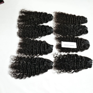 100% bouclés bruts vierges naturels vague profonde cheveux humains indiens vente en gros cuticule aligné couleur noire fabrique des extensions de faisceaux - Product Image 4