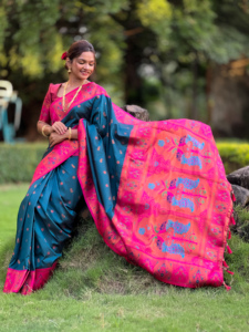 ส่าหรีผ้าไหมที่สวยงามกับการออกแบบการิทอ zari - Product Image 2