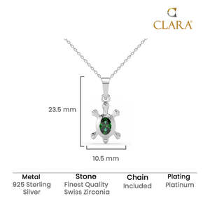 Colgante de Tortuga con Bisel Incrustado en Plata y Amuleto de Buena Suerte - Product Image 5