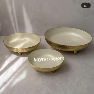 Luxury Polished Eco-Friendly Gold Plated Metal <b>Enamel</b> Finished Snacks Serving <b>Bowl</b> for Nuts & Dates Table Decoration - Product Image 2