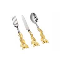Couverts de luxe pour hôtels, cuillères, fourchettes et couteaux en acier inoxydable, écologiques, personnalisés, style vintage, or royal, haute qualité, pour restaurants