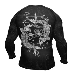 Custom Sublimation Mens for Fight Training Rash Guard Classic Solid Color Rash Guard ShirtMma Rash Guard For Men long Sleeve - Product Image 2