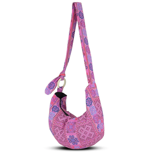 Sac fourre-tout en coton fait main avec poignées en bois et fermeture éclair, doublure intérieure, produit de Thaïlande - Product Image 3