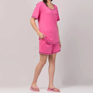 Ladies High Street Fashion Straight Cotton Twin Sets Custom Color Casual Summer Wear for Women Good Price Solid Pattern - Product Image 2