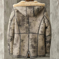 Veste d'hiver en cuir tendance Veste en cuir de mouton pur en peau de mouton Doublure en fausse fourrure Col logo personnalisé Vestes