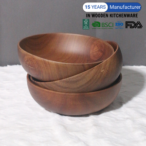 Producto superior, cuencos de madera de acacia sostenibles, ensaladeras para decoración de utensilios de cocina de un fabricante de Vietnam - Product Image 2