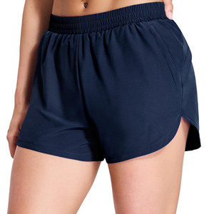 Pantalones cortos deportivos para mujer, pantalones cortos deportivos de secado rápido, ligeros, para entrenamiento físico al aire libre, pantalones cortos para correr para mujer con bolsillo con cremallera - Product Image 1