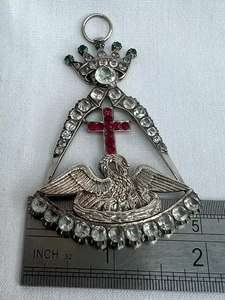 GRAND AUMÔNIER COLLIER D'OFFICIER BLEU LODGE BIJOU Collier maçonnique Collier grand passé Maître Bijou Plaqué or Franc-maçon Mason Ronpex - Product Image 5