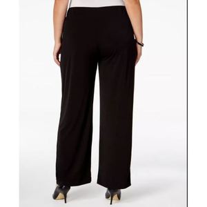 Pantaloni Larghi da Donna Taglia 2XL Neri con Elastico in Vita, Stile Formale e Casual in Cotone Stampato della Collezione NY - Product Image 2