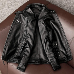 ใหม่ล่าสุด2025สีดำทึบสีสินค้ายอดนิยมที่มีคุณภาพดีที่สุดแจ๊กเก็ตแบบลำลองด้านนอกแฟชั่นผู้ชายแจ็คเก็ตหนังจากอุตสาหกรรมที่น่าตื่นตาตื่นใจ - Product Image 4