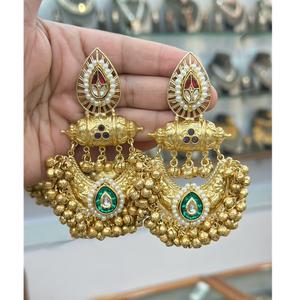 คอลเลกชันสวยงามน้ำหนักเบาสีทองขัดเงาสวยงามต่างหูแกรนด์ฟังก์ชั่นการสวมใส่แบบดั้งเดิมสำหรับผู้หญิง - Product Image 1