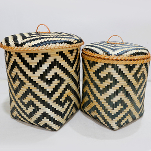 Artex Dong Thap Factory Bamboo <b>Laundry</b> <b>Basket</b> <b>Foldable</b> Bamboo Handle Hamper for Clothes and Home Storage - Product Image 1