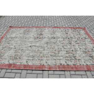 Alfombra turca Vintage, Beige, roja, 5,7x9,2 pies, área grande, diseño de retazos de lana para pasillo, dormitorio, sala de estar látex para, cabecera - Product Image 3