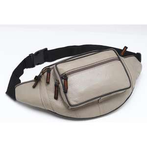 Riñonera de cuero genuino para exteriores para hombre, riñonera de cuero cruzado duradera de viaje impermeable para deportes de aventura - Product Image 1