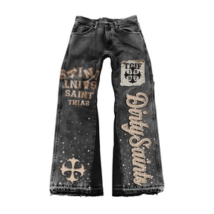 Ensemble en jean délavé pour homme : Veste à capuche oversize et jean baggy 2 pièces brodé, style streetwear Y2K Hip Hop, hiver, poids lourd - Product Image 5
