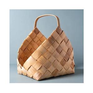 Handmade Circle Bamboo <b>Basket</b> Eco-Friendly Multipurpose Organizer Fruits Vegetables Bread Laundry <b>Picnic</b> <b>Hamper</b> Household Daily - Product Image 2