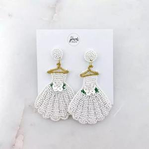 Classic Women's Round <b>Red</b> Beaded <b>Earrings</b> with Sequin Embroidery Handmade Wire <b>Earrings</b> - Product Image 2